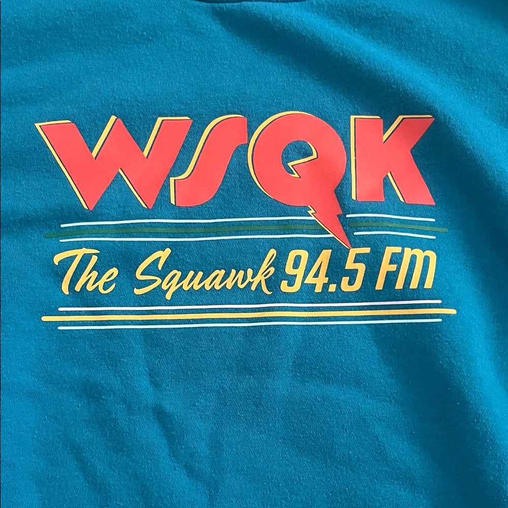 WSQK The Squawk 94.5 FM Teal Crew Neck Sweater